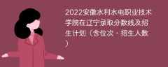 2022安徽水利水电职业技术学院在辽宁录取分数线及招生计划（含位次、招生人数）