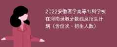 2022安徽医学高等专科学校在河南录取分数线及招生计划（含位次、招生人数）