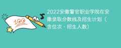 2022安徽警官职业学院在安徽录取分数线及招生计划（含位次、招生人数）