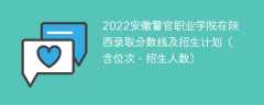 2022安徽警官职业学院在陕西录取分数线及招生计划（含位次、招生人数）