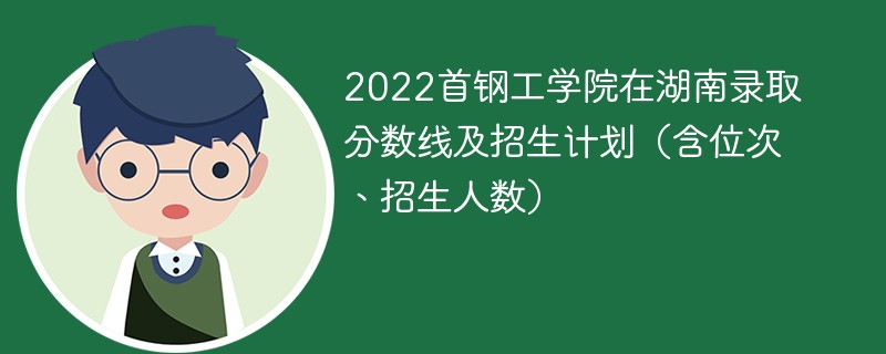 2022首钢工学院在湖南录取分数线及招生计划（含位次、招生人数）