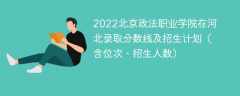 2022北京政法职业学院在河北录取分数线及招生计划（含位次、招生人数）