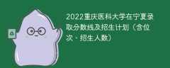 2022重庆医科大学在宁夏录取分数线及招生计划（含位次、招生人数）