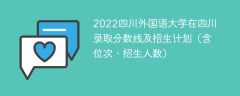 2022四川外国语大学在四川录取分数线及招生计划（含位次、招生人数）