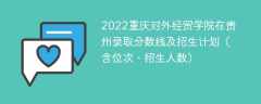 2022重庆对外经贸学院在贵州录取分数线及招生计划（含位次、招生人数）