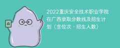 2022重庆安全技术职业学院在广西录取分数线及招生计划（含位次、招生人数）