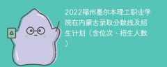 2022福州墨尔本理工职业学院在内蒙古录取分数线及招生计划（含位次、招生人数）