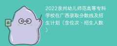 2022泉州幼儿师范高等专科学校在广西录取分数线及招生计划（含位次、招生人数）