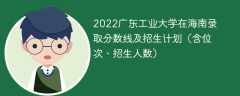 2022广东工业大学在海南录取分数线及招生计划（含位次、招生人数）