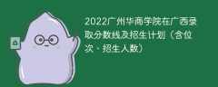 2022广州华商学院在广西录取分数线及招生计划（含位次、招生人数）