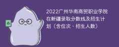 2022广州华南商贸职业学院在新疆录取分数线及招生计划（含位次、招生人数）