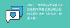 2022广西中医药大学赛恩斯新医药学院在云南录取分数线及招生计划（含位次、招生人数）