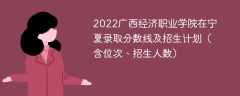 2022广西经济职业学院在宁夏录取分数线及招生计划（含位次、招生人数）