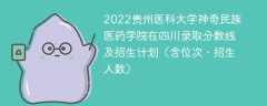 2022贵州医科大学神奇民族医药学院在四川录取分数线及招生计划（含位次、招生人数）