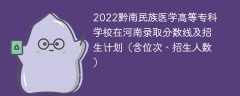 2022黔南民族医学高等专科学校在河南录取分数线及招生计划（含位次、招生人数）