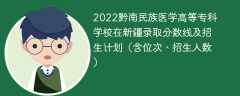 2022黔南民族医学高等专科学校在新疆录取分数线及招生计划（含位次、招生人数）