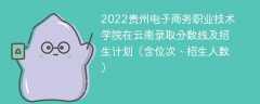 2022贵州电子商务职业技术学院在云南录取分数线及招生计划（含位次、招生人数）