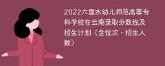 2022六盘水幼儿师范高等专科学校在云南录取分数线及招生计划（含位次、招生人数）