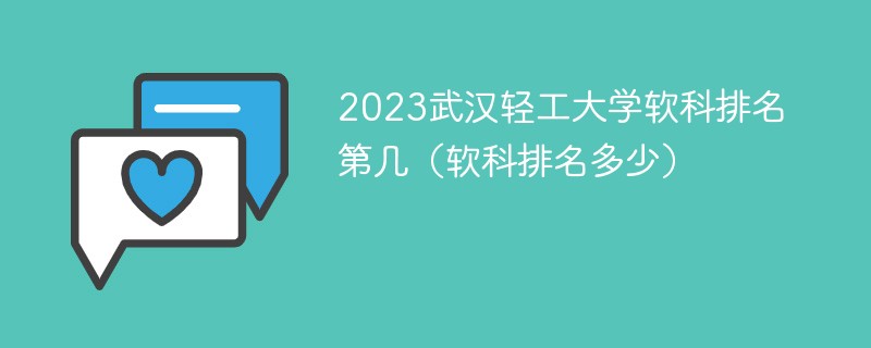 2023武汉轻工大学软科排名第几（软科排名多少）