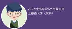 2023贵州高考525分能报考上哪些大学（文科）