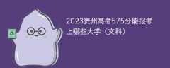 2023贵州高考575分能报考上哪些大学（文科）