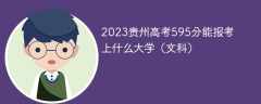 2023贵州高考595分能报考上什么大学（文科）