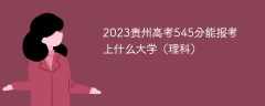 2023贵州高考545分能报考上什么大学（理科）