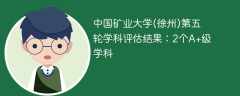 中国矿业大学(徐州)第五轮学科评估结果：2个A+级学科