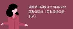 昆明城市学院2023年各专业录取分数线（录取最低分是多少）