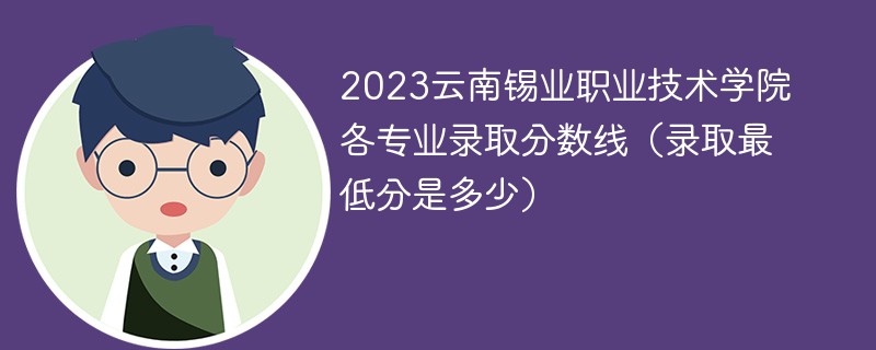 2023云南锡业职业技术学院各专业录取分数线（录取最低分是多少）