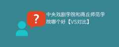 中央戏剧学院和商丘师范学院哪个好【VS对比】