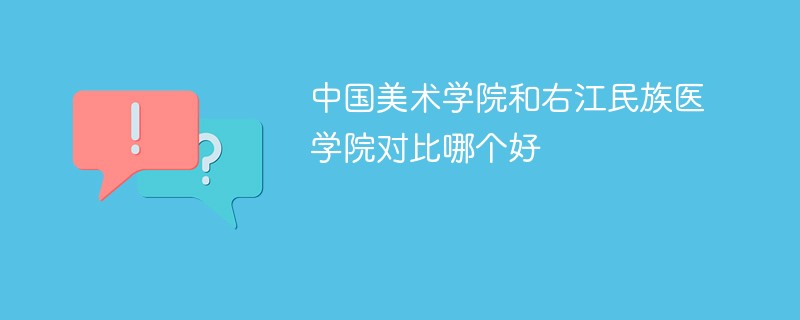 中国美术学院和右江民族医学院对比哪个好