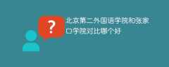 北京第二外国语学院和张家口学院对比哪个好