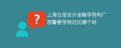 上海立信会计金融学院和广西警察学院对比哪个好