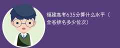 福建高考635分算什么水平（全省排名多少位次）