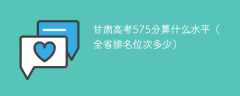 甘肃高考575分算什么水平（全省排名位次多少）