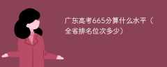 广东高考665分算什么水平（全省排名位次多少）