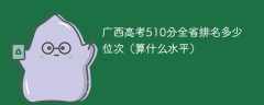 广西高考510分全省排名多少位次（算什么水平）