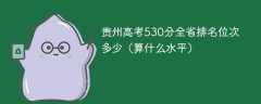 贵州高考530分全省排名位次多少（算什么水平）