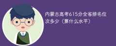 内蒙古高考615分全省排名位次多少（算什么水平）