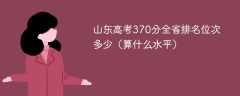 山东高考370分全省排名位次多少（算什么水平）