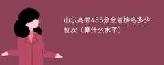 山东高考435分全省排名多少位次（算什么水平）