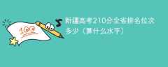 新疆高考210分全省排名位次多少（算什么水平）