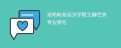湖南财政经济学院王牌优势专业排名2024
