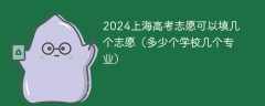 2024上海高考志愿可以填几个志愿（多少个学校几个专业）