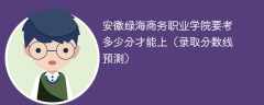 安徽绿海商务职业学院要考多少分才能上（2024录取分数线预测）