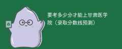 要考多少分才能上甘肃医学院（2025录取分数线预测）