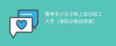 2024要考多少分才能上武汉轻工大学（录取分数线预测）