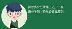 要考多少分才能上辽宁工程职业学院（2024录取分数线预测）