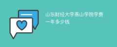 山东财经大学燕山学院学费一年多少钱2024（2023收费标准）